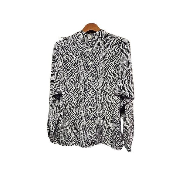 Ann Stevens NY Vintage Abstract Print Long Sleeve Blouse - Picture 2 of 7